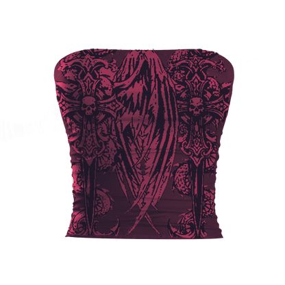 WINGED SKULL TUBE TOP