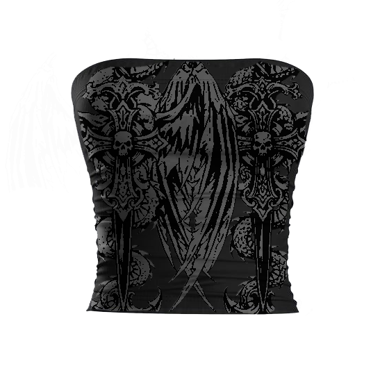 WINGED SKULL TUBE TOP