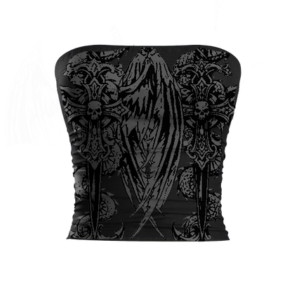 WINGED SKULL TUBE TOP