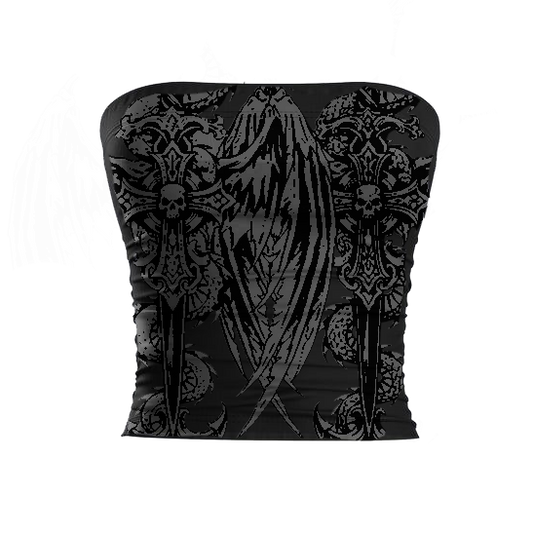 WINGED SKULL TUBE TOP
